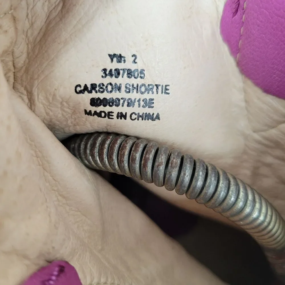 Frye Carson Shortie Youth 2 Purple Eggplant Leather Cowboy Cowgirl Boots